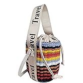 JBRUN Pearl Flower Straw Woven Tote Bag Summer Beach Rattan Handle Bucket Bag Straw Purses and Handbags for Women