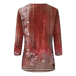 Petite Blouses for Women 3/4 Sleeve Summer Tunics