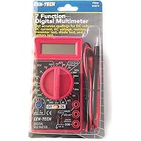 Cen-Tech Digital Amp Ohm Volt Meter Ac Dc Voltmeter Multimeter,Red