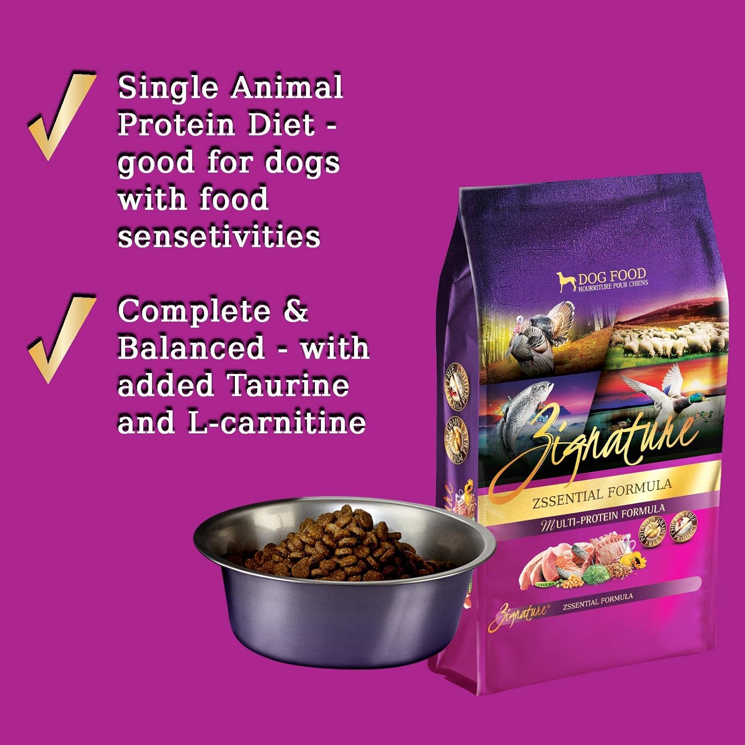 zignature dog food zssential formula