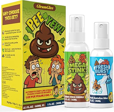 GleamGlee Fart Spray Prank Set with Odor Reset Spray
