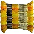 Premium Rainbow Color Embroidery Floss - Cross Stitch Threads - Friendship Bracelets Floss - Crafts Floss - 14 Skeins Per Pack Embroidery Floss, Pale Yellow Gradient