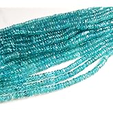 Rare Gemstone Blue Natural Apatite Beads, Smooth Rondelle Shape, 12" Strand, Approximately 4 MM, Perfect for Jewelry Designs & Handmade Projects, Stylish Creations & Elegant Designs (135+ Pieces)