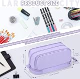 Howala Large Capacity Pencil Case 4 Compartments Purple Multifunctional Bag view 2