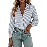 Zeagoo Womens Button Down Shirts Lantern Long Sleeve Blouse Business Casual Work Tops Floral Printed Outfits