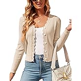 SECRETEYARD Womens Cropped Cardigan Knit Shrugs for Dresses Tops V Neck Button Down Cardigans Sweaters