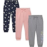 BTween Kids Girls Fashion Stretch Waist Ultra Soft Jogger Pants Set 3 Pack Bundle