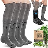 SONORAN Bamboo Viscose Walking Boot Socks (2 Pairs) Lightweight Replacement Sock Liner for Medical Tube Cast Socks to Wear Un