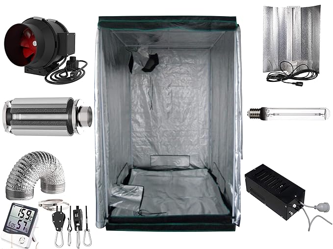 Generic Growbox Komplettset Eco 100x100x200 cm mit top Aktivkohlefilter 600 W VSG
