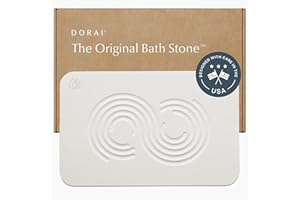 Dorai Home Bath Stone Mat 23.6"x15.4" – Quick-Dry, Non-Slip Diatomite Stone Bath Mat for Bathroom, Zen Sandstone