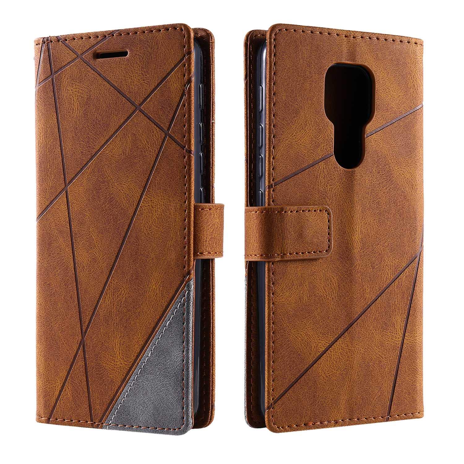 SONWO Case for Moto G9 Play Case, Premium Leather Flip Wallet Case Magnetic Closure Card Slots Kickstand Phone Case for Moto G9 Play, Brown โ image 1