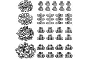 Glarks 15Pcs Weld Nuts, M6 Tab Base UNC Carbon Steel Machine Screw T-Nuts 2 Projection for Furniture Vehicles Caster Industry