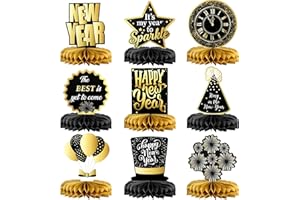 KatchOn, Huge New Years Centerpieces for Tables - Pack of 9 | New Year Table Decorations 2026 | Happy New Years Decorations 2026 | New Year Eve Party Supplies 2026 | NYE Decorations 2026 for Table