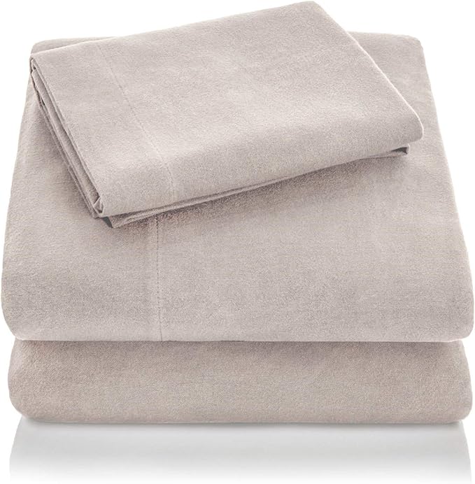 Woven Heavyweight Portuguese Flannel Sheet Set 100 Cotton Pill Resistant Bedding California