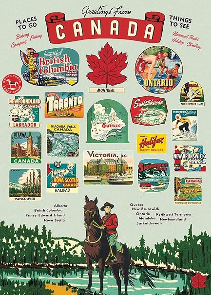 Amazon Com Cavallini Co Greetings From Canada Decorative Paper