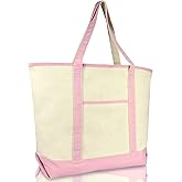 22" Open Top Heavy Duty Deluxe Tote Bag with Outer Pocket