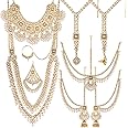I Jewels 18k Gold Plated Wedding Wear Indian Bollywood Faux Kundan & Stone Studded Dulhan Bridal Jewelry Set for Women