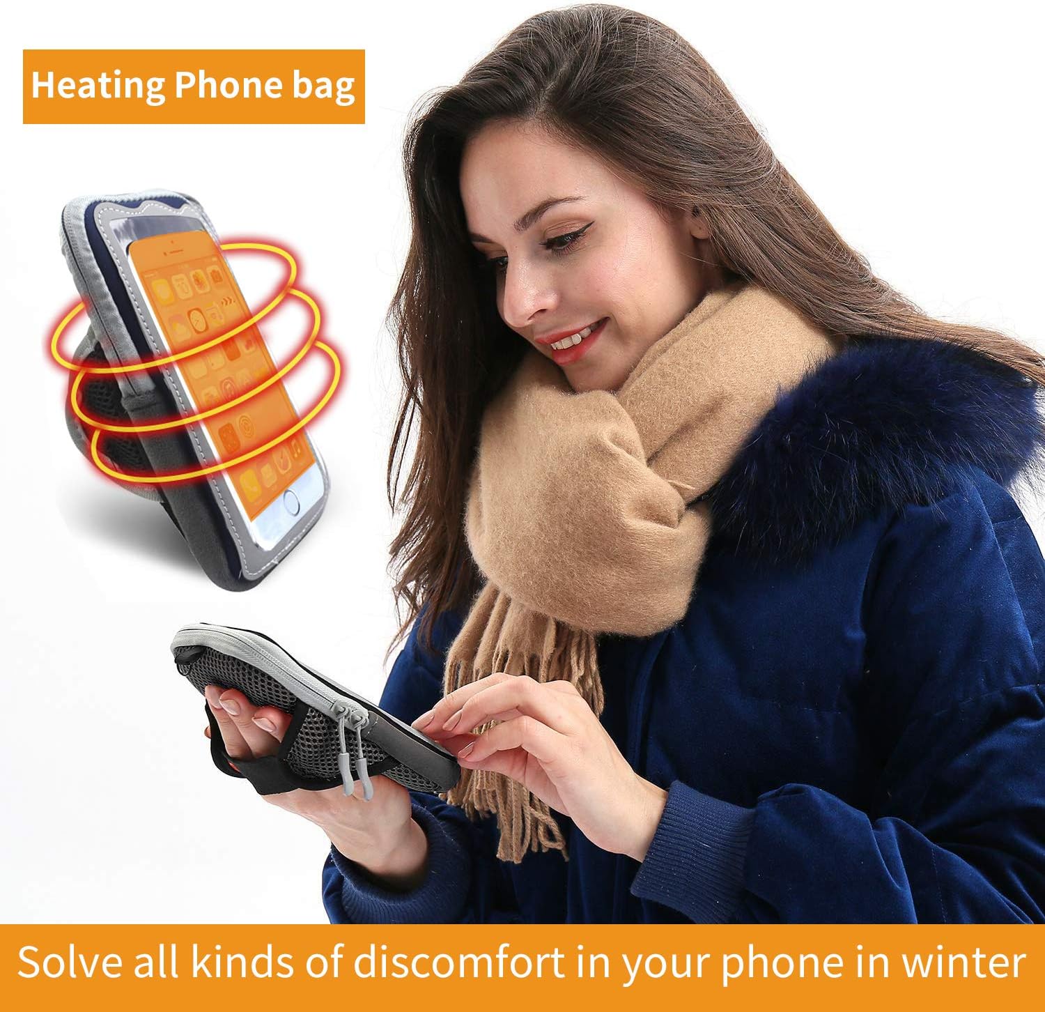 SenMore Thermal Phone Case Cellphone Pouch for Smartphone Protects Mobile Phone from Extreme Coldness,Extend Battery Life - Image 3