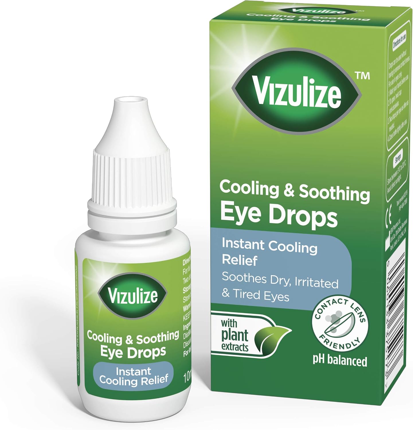 Vizulize Cooling and Soothing Eye Drops 10ml - Instant Cooling Relief, Soothes Dry, Irritated & Tired Eyes