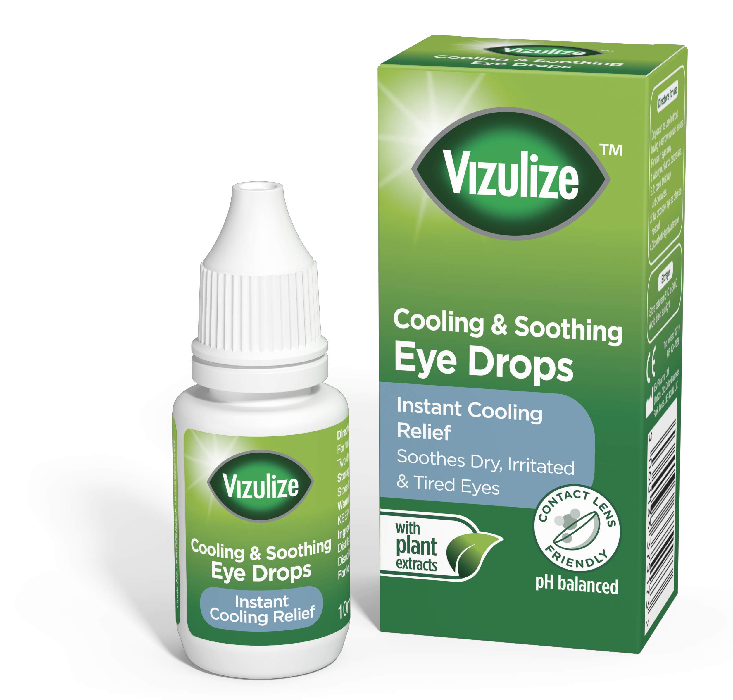 Vizulize Cooling and Soothing Eye Drops 10ml - Instant Cooling Relief, Soothes Dry, Irritated & Tired Eyes