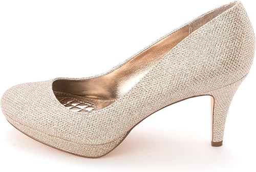 nude round toe heels