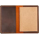 Turbosnail Leather Journal Cover for Moleskine Cahier Notebook Pocket size 3.5" x 5.5" Refillable Pocket Cover (Brown)