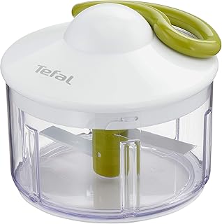 Tefal K13304 5-Sekunden-Zerkleinerer ohne Strom, Fassungsvermögen: 500 ml; Multizerkleinerer; Universalzerkleinerer für Gemüse, Obst, Zwiebeln, Nüsse, Knoblauch, Babynahrung, weiß/grün