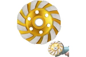 GWY Concrete Grinding Wheel, 4'' Double Row Diamond Cup Surface Grinding Wheel Heavy Duty Turbo Concrete Grinding Wheel Disc for Angle Grinder on Granite, Cement, Marble, Rock, Masonry, Concrete
