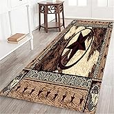 MATEKULI Long Runner Rug,Western Texas Star Vintage Style Stars on Wood Panel Print Rustic,Non-Slip Floor Carpet Hallway Doormat Entrance Door Mats Washable Area Kitchen Rugs