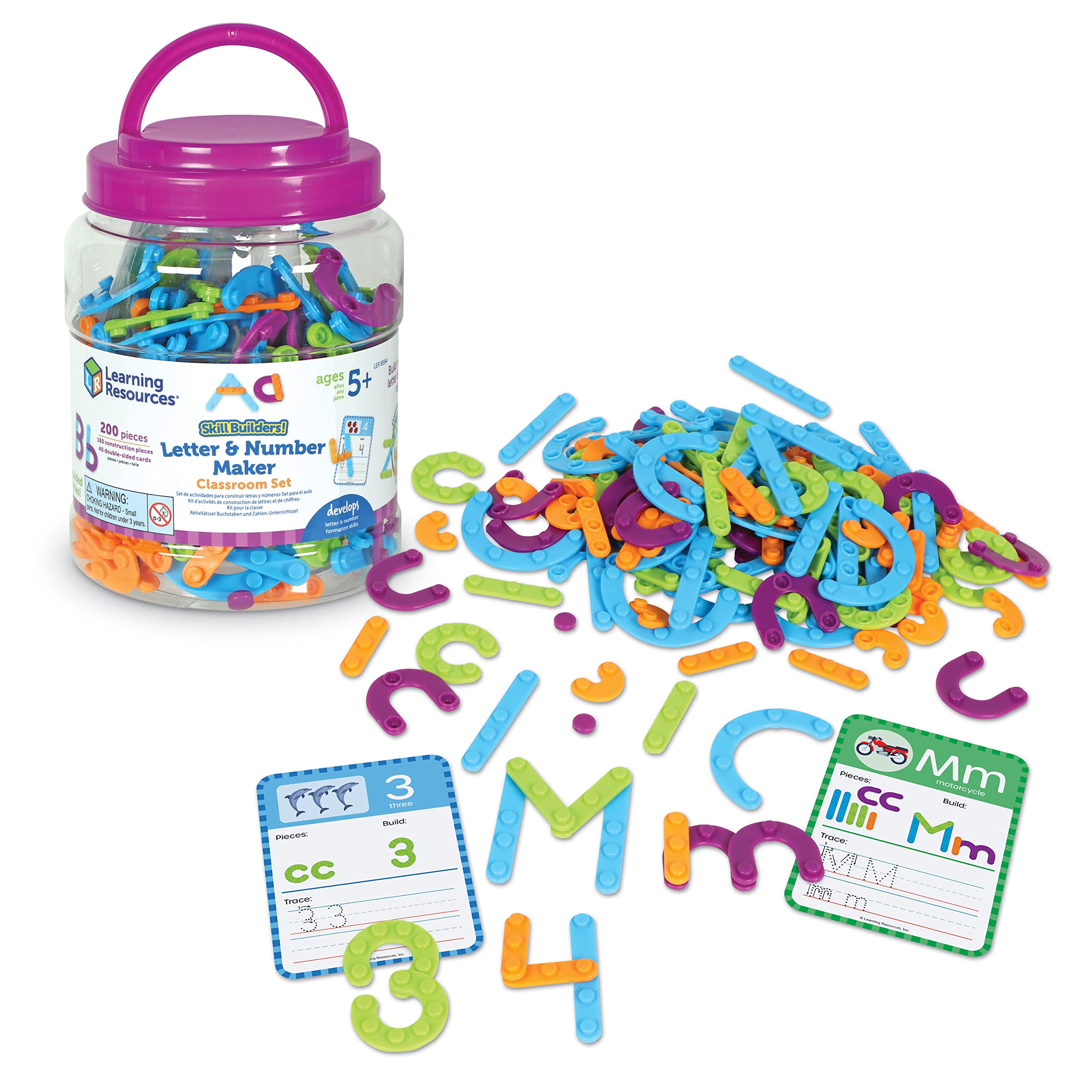 Learning Resources Skill Builders Letter & Number Maker Classroom Set, 200 Pieces, Age 5+, Counting, Alphabet, Number Skills, Teacher Supplies, School Supplies, Letters and Numbers