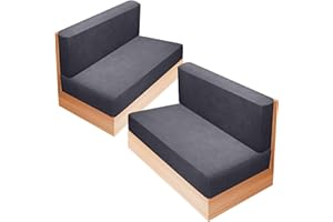 UCandy RV Dinette Cushion Covers Camper Cushion Slipcover Stretch Sofa Chair Cover Furniture Protector for RV Camper Car Bench Backrest Covers & Bench Covers (Gray, 2 Set)