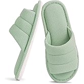 Shevalues Summer House Slippers for Women Men Breathable Waffle Indoor Slippers Slip-on Open Toe Home Shoes