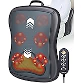 JZBRAIN Shiatsu Back Massager with Heat : Up and Down Rolling Massage - Electric Back Massager for Pain Relief Deep Tissue - Heated Lower Back Massager for Office, Home, Car Use