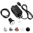 Garbage Disposal Air Switch Kit, Sink Top Waste Disposer SHORT POLISHED Stainless Steel On/Off Push Button with Aluminum Allo