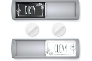 Stylish Dishwasher Magnet Clean Dirty Sign - 2" By 7" - Ideal Clean Dirty Magnet for Dishwasher and Kitchen Organization - Lo