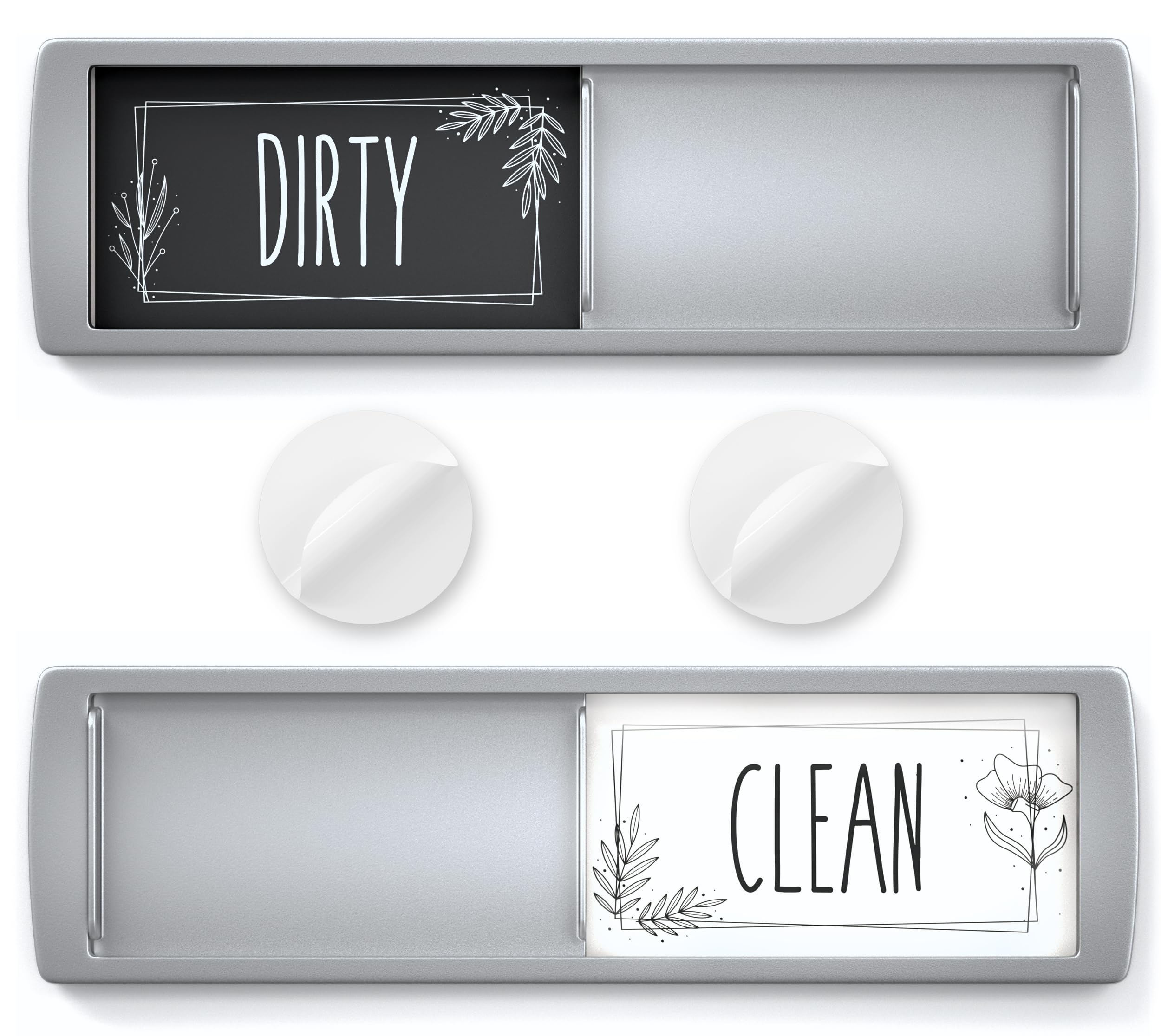 Clean Dirty Dishwasher Sign Magnet - Dishwasher In Use - Ideal Dishwasher Magnet Clean Dirty Sign for Home or Office - Nice Decor - Strong Adhesives Included for Non-Magnetic Surface