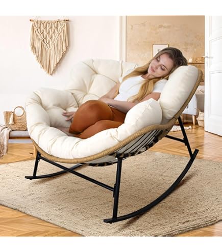 Papasan Chair YITAHOME Rocking Set Of 2, Outdoor Oversized Basket