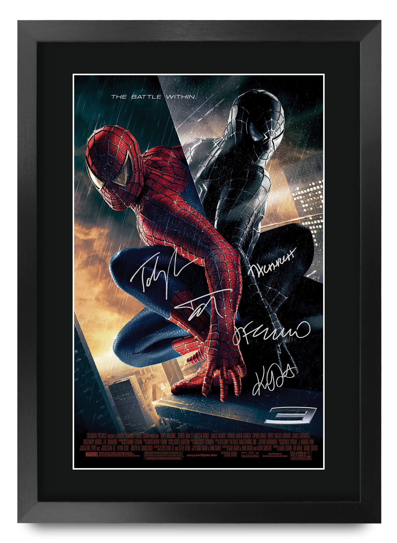 HWC Trading Spider-Man 3 Toby Maguire Gifts Printed Poster Signed Autograph Picture for Movie Memorabilia Fans - A3 Framed