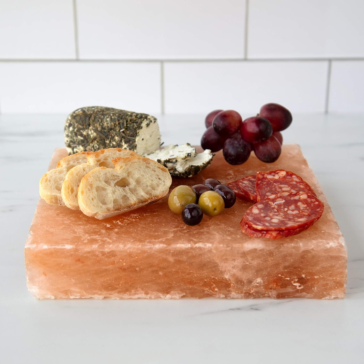 Himalayan Pink Salt Slab Block for BBQ Grilling (Large 8" x 8")- FDA Approved Barbecue Cooking Grilling Stone Plate- Pure, All Natural (Packaging May Vary) : Garden & Outdoor