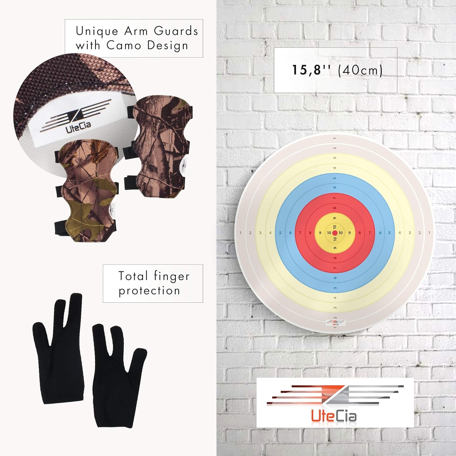 UTeCiA 30 Pcs Complete Archery Set for Kids & Beginners - Safety Rubber Tip Arrow Pack, Handcrafted Wooden Bow, Fabric Quiver, Arm Guard, Finger Glove, Target Sheets - Outdoor and Indoor Shooting Toy : Sports & Outdoors