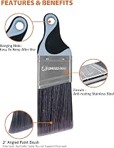 2in Detail Edge Paint Brush Set - Angled & Round Pointed Brushes view 5