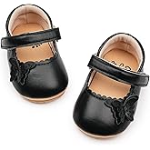 HONGTEYA Infant Baby Girls Mary Jane Flats Non Slip for Toddler First Walkers Soft Sole PU Leather Crib Shoes Sneaker Wedding Party Christmas Princess Dress Shoes Baby Moccasins Girls