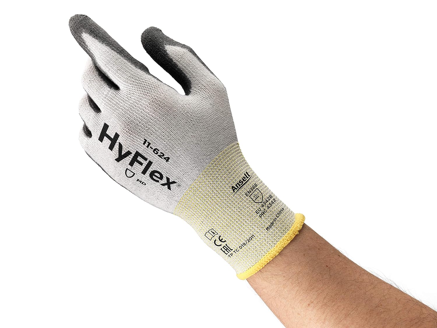 Ansell HyFlex 11624 Work Gloves in Dyneema, High Cut Resistance, PU