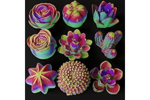 ESEENS 9 Pack Flower Succulent Candle Mold Resin Casting Silicone Molds for Home Decor & Candle Making Wave Spiral Mold