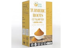 Herbs Botanica Turmeric Root Cut and Sifted Fresh For Herbal Tea, Immunity Booster | Vegan, Kosher Certified, Non-Irradiated, Food Grade Certified, India Origin 1/2 lb / 8 oz