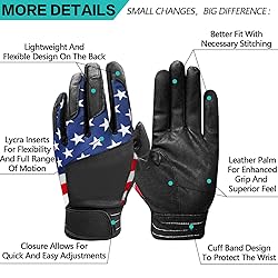 BRAMASOLE Baseball Batting Gloves Adult Men Women
