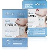 Neck Mask 8PCS, HONLINK Hydrolyzed Collagen Neck Mask Set with Hyaluronic Acid & Peptide,Moisturizing Firming Masks for Crepey Skin, Helps Reduce the Appearance of Fine Lines for Smoother-Looking Skin