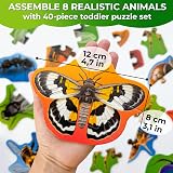 Quokka Puzzles For Toddlers 2-5 10 Insect Shapes Large 2mm Cards view 3