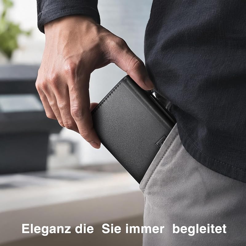 Hochwertige Geldbörse Herren, Slim Wallet mit Münzfach & RFID