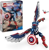 LEGO Marvel Captain America Construction Figure 76296 with Shield Drone view 1